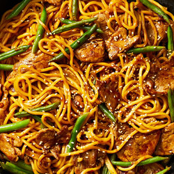 Pork And Green Bean Lo Mein