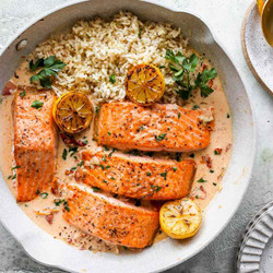 Salmon With Sun-dried Tomato Cream Sauce