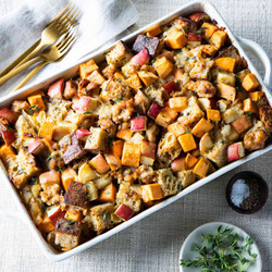 Sweet Potato, Sausage &amp; Apple Casserole