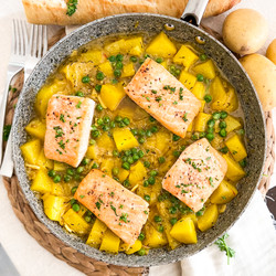 One-Pan Spanish Salmon &amp; Potatoes