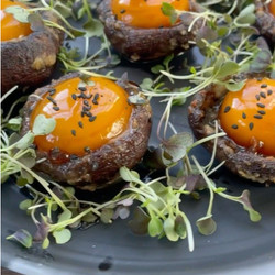 Soy Cured Egg Yolks &amp; Garlic Miso Butter Mushrooms | Ereka Vetrini