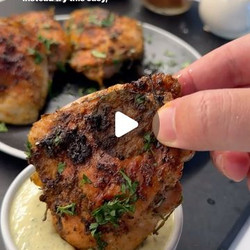 Crispy Baked Chicken Thighs With Creamy Lemon Dill Sauce