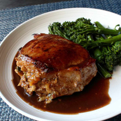 Peach-stuffed Pork Chops