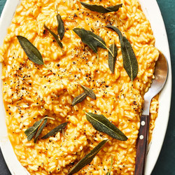 Vegan Pumpkin Risotto With Crispy Sage