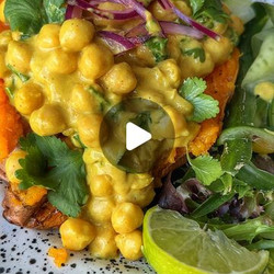 Loaded Satay Sweet Potatoes