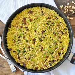 Spanish Saffron Rice With Raisins &amp; Pine Nuts