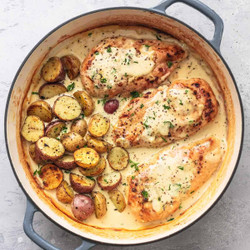 Chicken And Potatoes With Dijon Cream Sauce