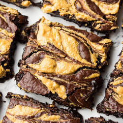 Vegan Peanut Butter Swirl Brownies