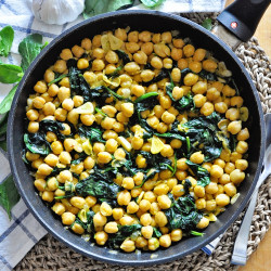 Chickpea &amp; Spinach Skillet With Saffron Broth