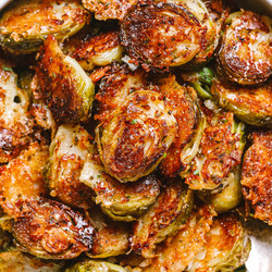 Garlic Parmesan Roasted Brussels Sprouts