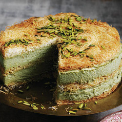 Pistachio And White Chocolate Kataifi Mousse Cake Recipe