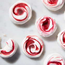 Cranberry-lime Swirled Meringues