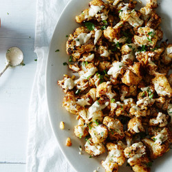 Spice-roasted Cauliflower With Pine Nuts and Tahini Drizzle