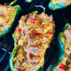 Traeger Stuffed Poblano Peppers