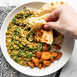 Creamy Coconut Curry Lentils With Spinach