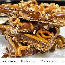 Caramel Pretzel Crack Bars