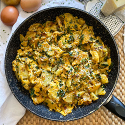 Smoky Scrambled Egg Skillet With Potatoes &amp; Spinach