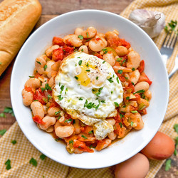 Smoky Spanish Beans With Eggs