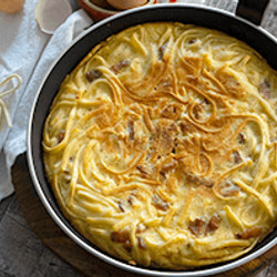 Spaghetti Frittata Carbonara