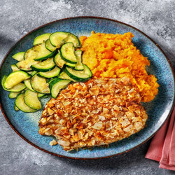 Almond-crusted Chicken With Sweet Potato Mash