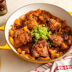 Hot Honey Beer Braised Chicken With Butternut Squash | Momofuku