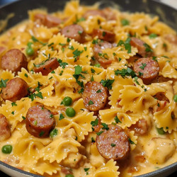 Creamy Velveeta Sausage &amp; Bowtie Pasta