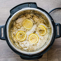 Instant Pot Chicken Thighs With Lemon Garlic Rice Pilaf