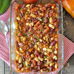 Spanish Baked Beans With Tomatoes And Peppers