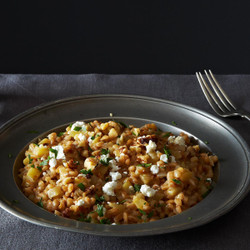 Farro Risotto With Caramelized Apples And Fennel