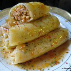 Rolled Cabbage Leaves With Bulgur Filling; Bulgurlu Lahana Sarma | Ozlem&apos;s Turkish Table