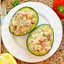 Stuffed Avocados With Creamy Chickpea Salad