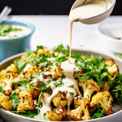 Lebanese Roasted Cauliflower With Tahini Sauce