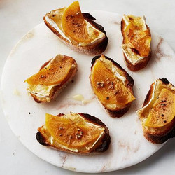 Persimmon And Brie Crostini