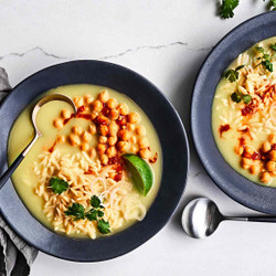 Orzo And Chickpeas With Turmeric-ginger Broth