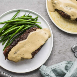 Classic French Steak Au Poivre