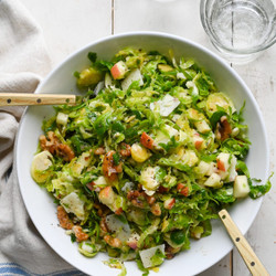 Brussels Sprout Salad With Apples, Walnuts &amp; Parmesan