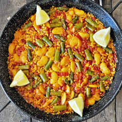 Spanish Vegetable Paella With Roasted Peppers &amp; Asparagus