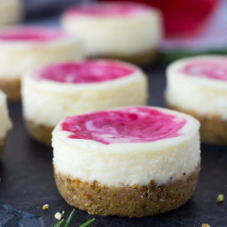 Mini Cranberry Pistachio Cheesecakes