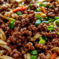 Mongolian Ground Beef and Noodles