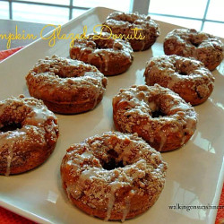 Pumpkin Glazed Donuts With Crumb Topping