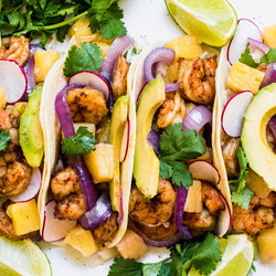 Sheet Pan Pineapple Shrimp Tacos