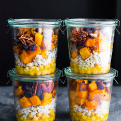 Chickpea, Barley &amp; Butternut Squash Jar Salads