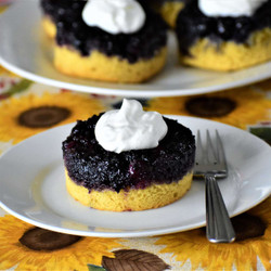 Blueberry Upside-down Mini Cakes