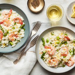 Shrimp Risotto With Asparagus And Lemon