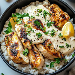Chicken &amp; Rice Bowls With Creamy Garlic Sauce