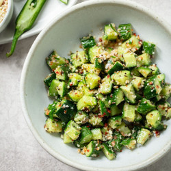 Spicy Indian Cucumber Salad With Peanuts And Coconut