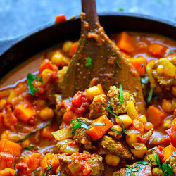 One-pot Beef Sweet Potato Chickpea Curry