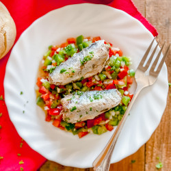 Spanish Canned Sardines With Marinated Bell Peppers