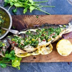 Grilled Whole Branzino With Preserved Lemon Gremolata