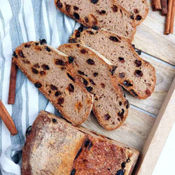 Gluten-free Sourdough Cinnamon Raisin Bread